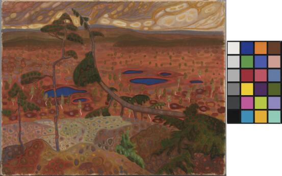 Paysage peint aux couleurs vives
